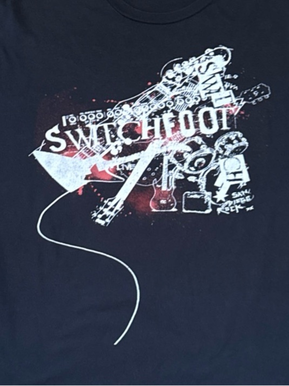 Switchfoot Band/Concert Graphic Short-Sleeve Tee in Black, Size XL Y2K Distressd